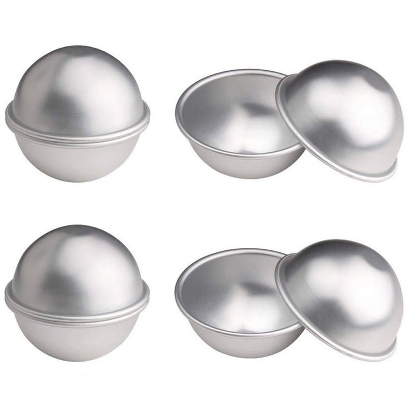 Teensery 10 Pcs Bath Bomb Mold Aluminum Alloy Semicircle Cake Mold Baking Tool for DIY Crafting Pudding Egg Tart (5.5 CM) - Image 1
